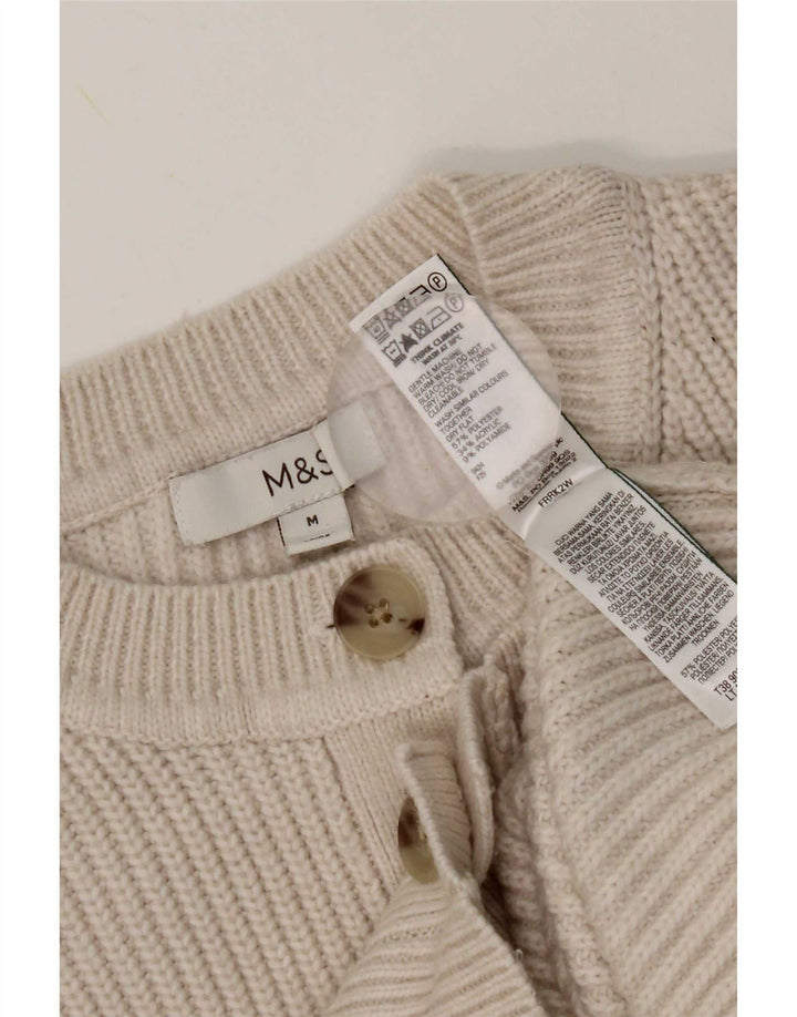 Marks & Spencer Damen-Cardigan-Pullover UK 14 Medium Beige Polyester