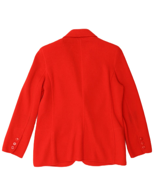Vintage Damen Strick-Blazer mit 2 Knöpfen, UK 14, mittelroter Kaschmir