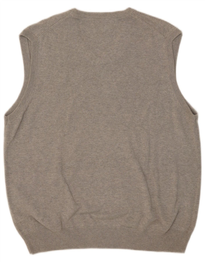 Marks & Spencer Herren-Tanktop „Harbor“ aus blauer Baumwolle, groß, grau gesprenkelt