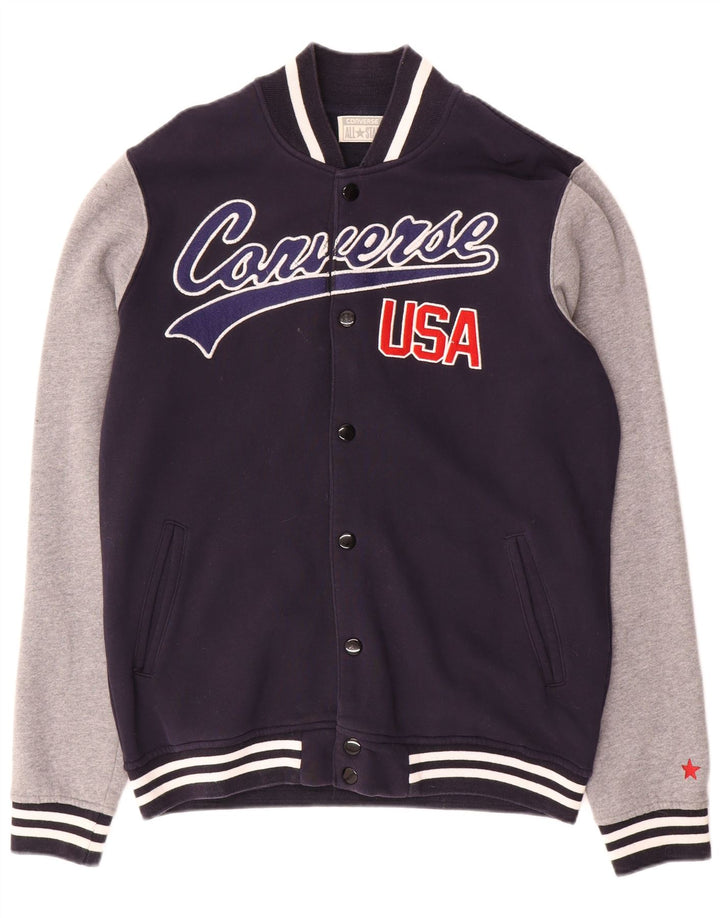 Converse Herren Graphic Varsity Jacke UK 40 Large Marineblau Farbblock