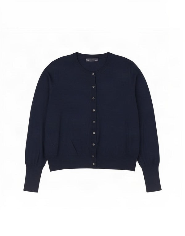Marks & Spencer Damen Strickjacke UK 18 XL Marineblaue Viskose