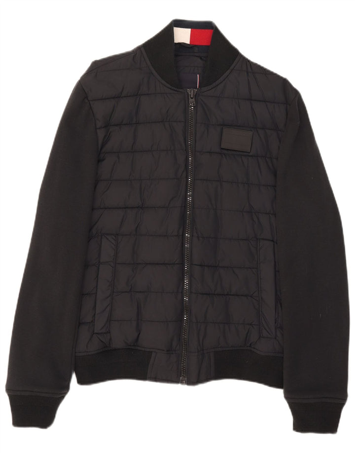 Tommy Hilfiger Herren Bomberjacke, gepolstert, Größe 36, Schwarz