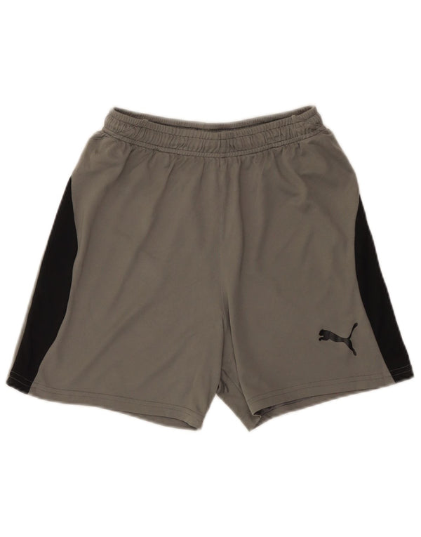 Puma Sportshorts für Jungen, 13–14 Jahre, graues Colourblock-Polyester