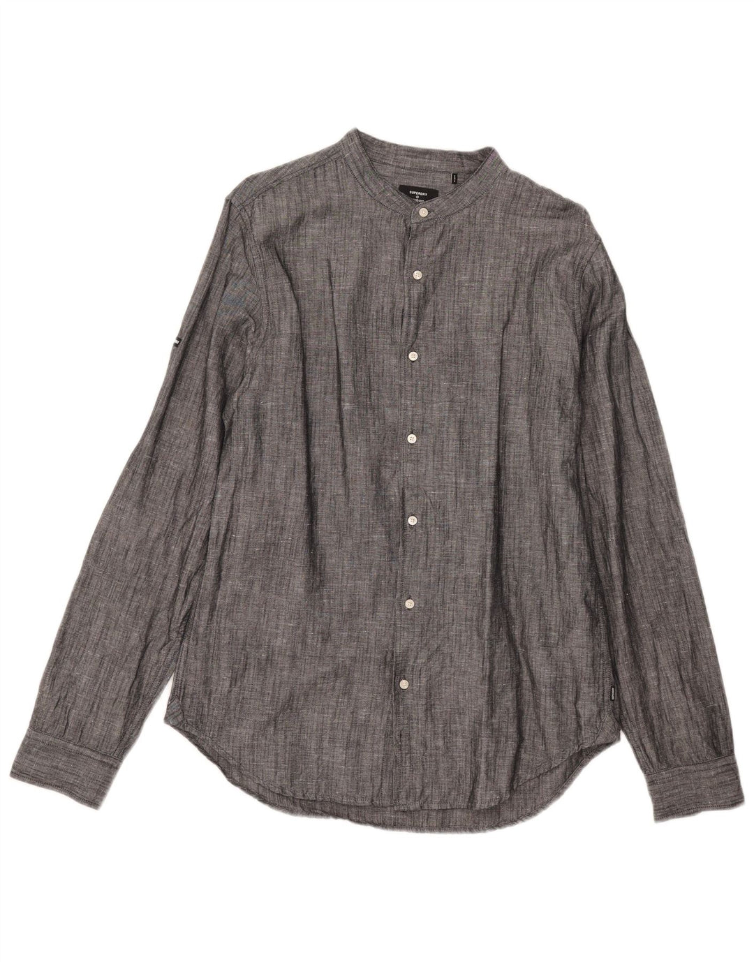 Superdry Herren-Hemd, groß, graues Leinen