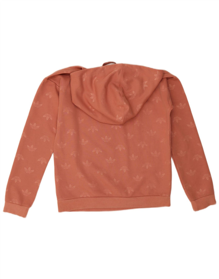 Adidas Damen Übergroßer grafischer Kapuzenpullover UK 10 Small Orange Polyester