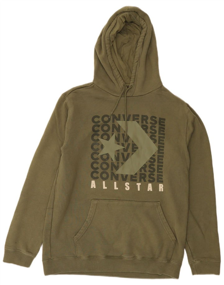 Converse Herren-Kapuzenpullover mit Grafik, Größe S, Khaki, Baumwolle