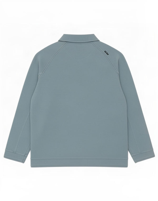 Fat Face Herren-Sweatshirt mit Reißverschluss am Hals, groß, aus blauer Baumwolle