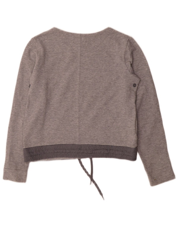 Nike Damen Crop Sweatshirt Pullover UK 10 Small Graue Baumwolle