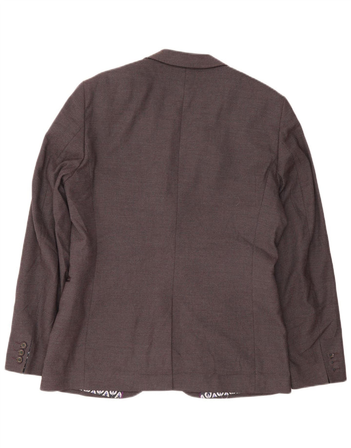 Ted Baker Herren-Blazer mit 2 Knöpfen, Größe 4, groß, lila, Polyester, modern