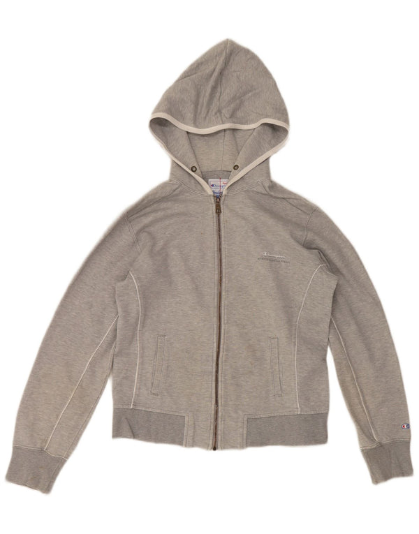 Champion Damen-Kapuzenpullover mit Reißverschluss, UK 14, Größe L, grau, Baumwolle, Sport