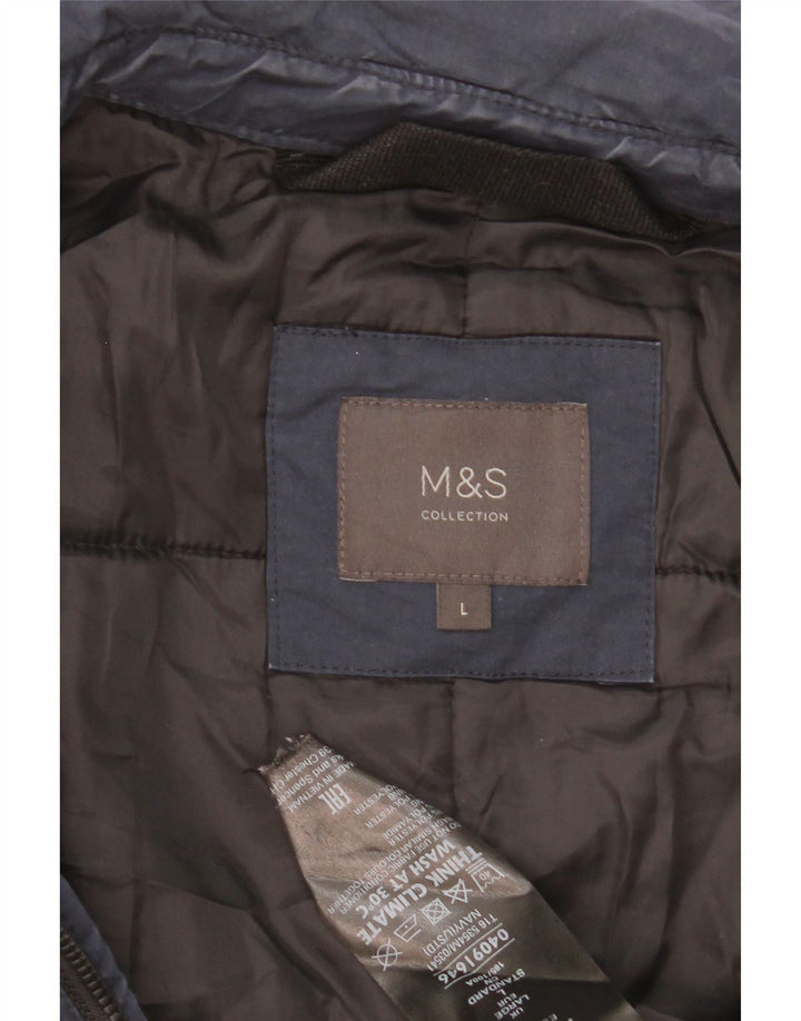 Marks & Spencer Herren-Windbreaker-Jacke, UK 40, Größe L, Marineblau, Polyester