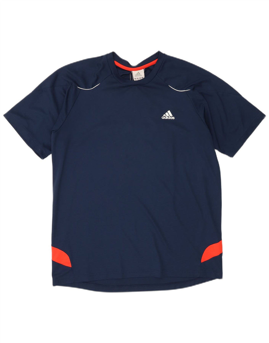 Adidas Herren T-Shirt Top Large Marineblau Colourblock Polyester