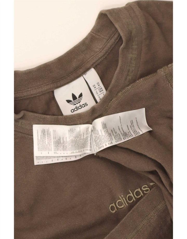 Adidas Herren Grafik-T-Shirt-Oberteil aus mittlerer Khaki-Baumwolle