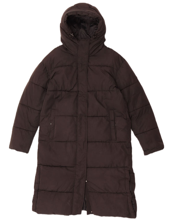 Superdry Damen-Kapuzenübergroßer, wattierter Mantel, UK 10, Größe S, Schwarz, Polyester
