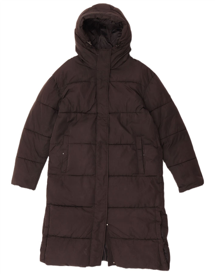 Superdry Damen-Kapuzenübergroßer, wattierter Mantel, UK 10, Größe S, Schwarz, Polyester