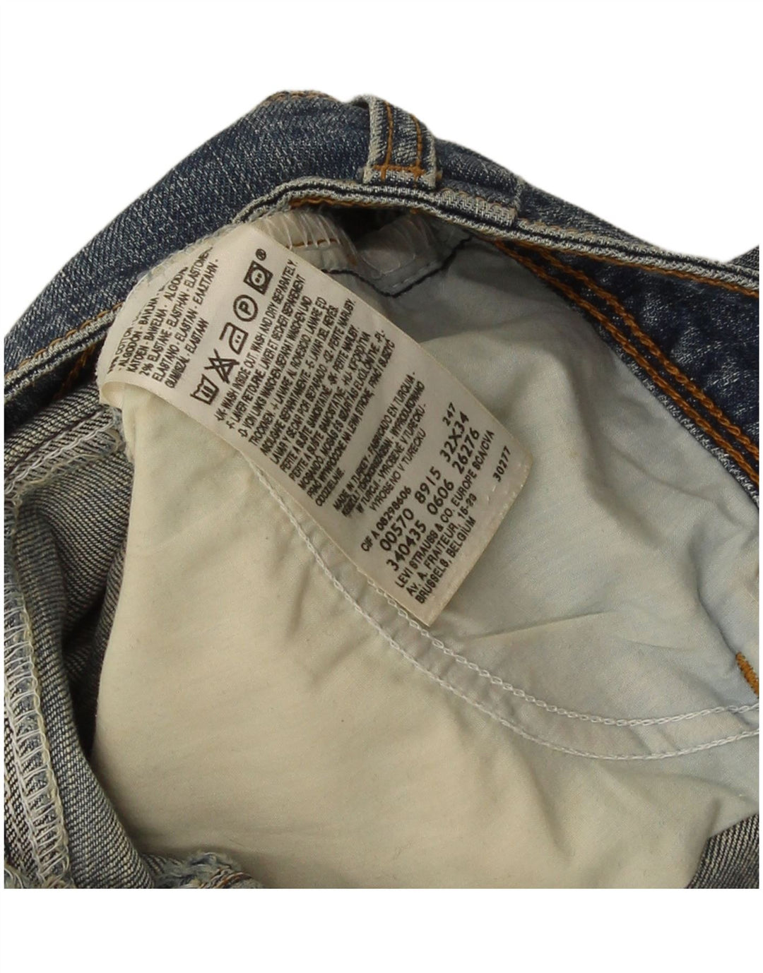 Levi's Damen 570 Straight Jeans W32 L31 Blaue Baumwolle