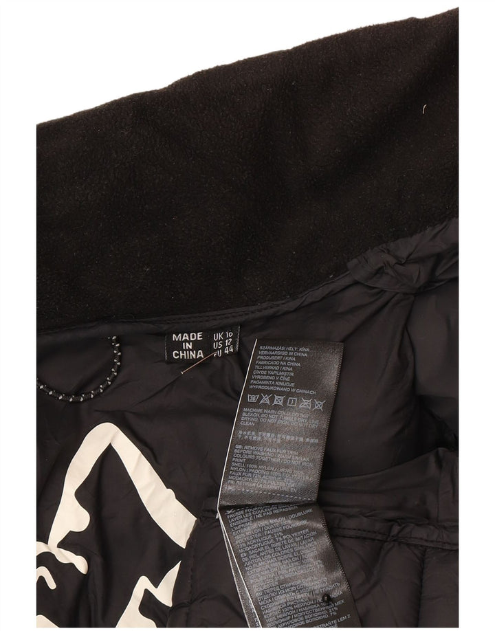 Superdry Damen Wattierte Jacke UK 16 Large Schwarz Polychlorid
