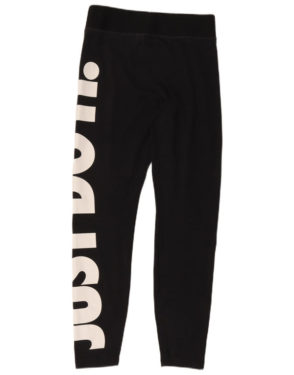 Nike Womens Graphic Leggings UK 12 Mittelschwarzes Polyester