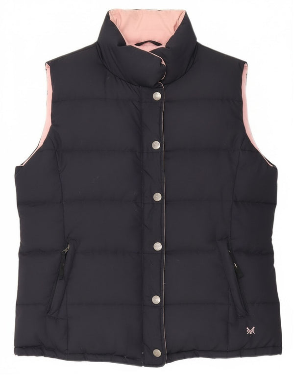 Crew Clothing Damen Reversible wattierte Weste UK 14 Large Marineblau