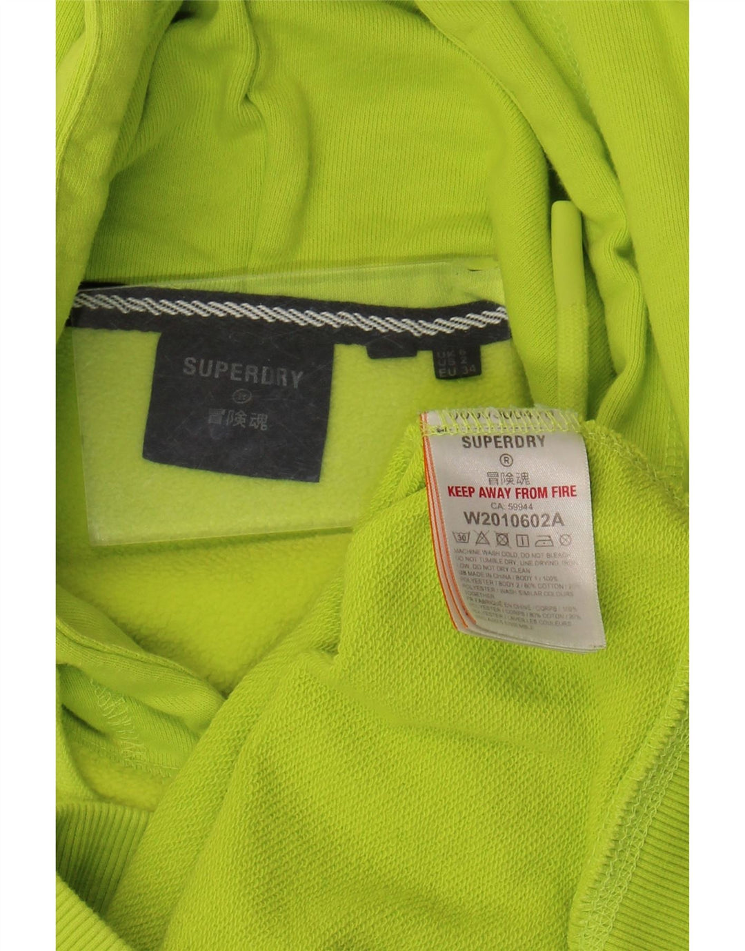 Superdry Damen Übergroßer Kapuzenpullover UK 6 XS Grün Polyester