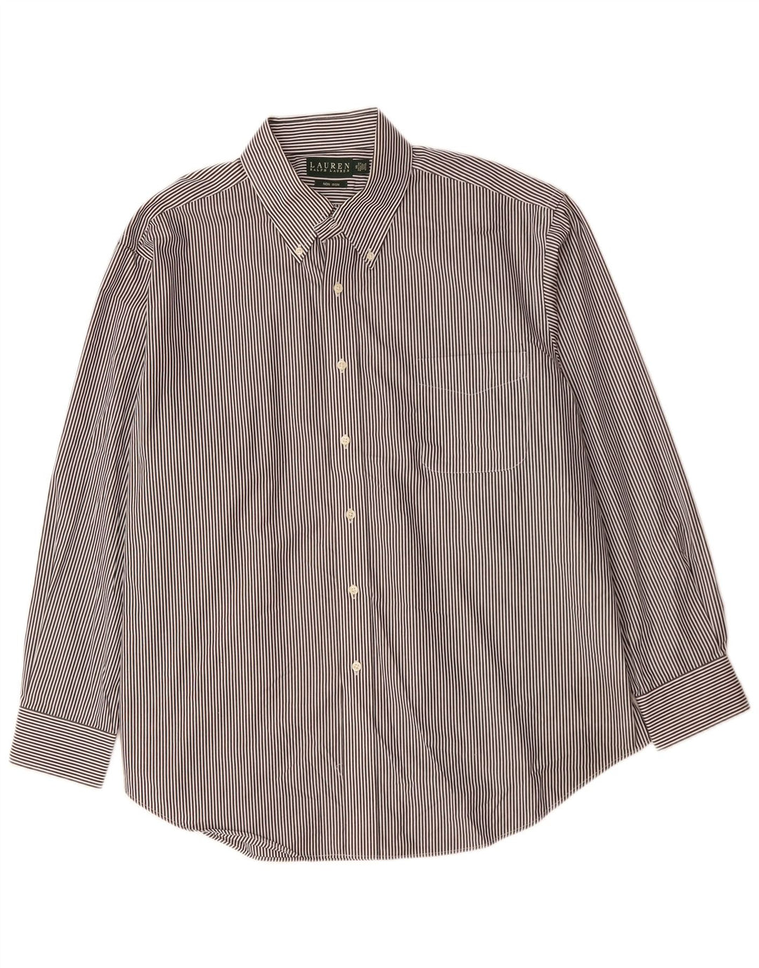 RALPH LAUREN Herrenhemd Größe 18 2XL Schwarze Nadelstreifen-Baumwolle