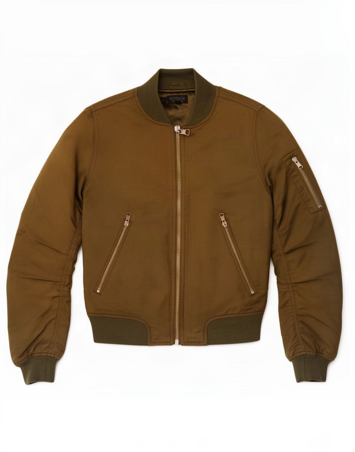 Topshop Damen Bomberjacke UK 8 Small Khaki Polyester