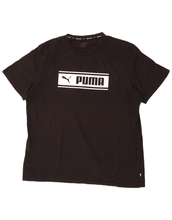 Puma Herren Grafik T-Shirt Top 2XL Schwarz Baumwolle