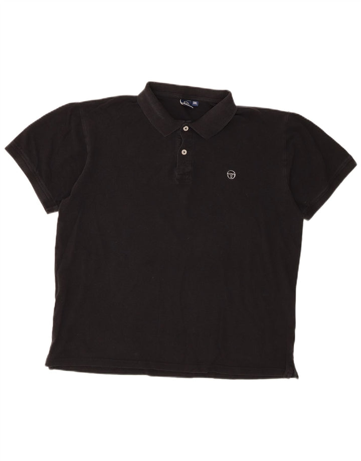 Sergio Tacchini Herren Poloshirt 3XL Schwarz Baumwolle