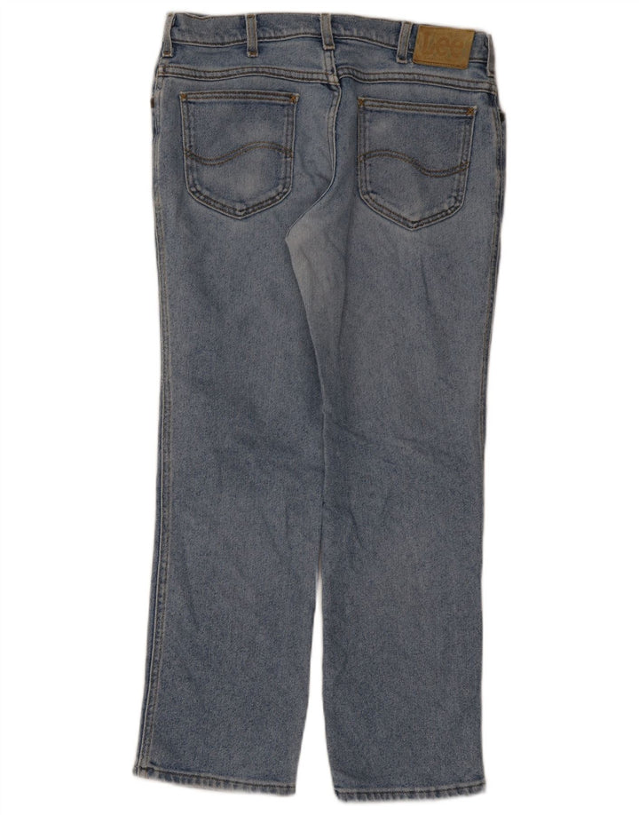Lee Herren Straight Jeans W34 L30 Blaue Baumwolle