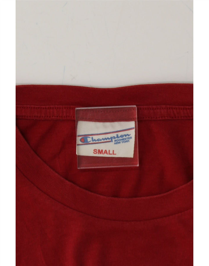 CHAMPION Mens Graphic Top Long Sleeve Small Red Vintage Champion and Second-Hand Champion from Messina Hembry 