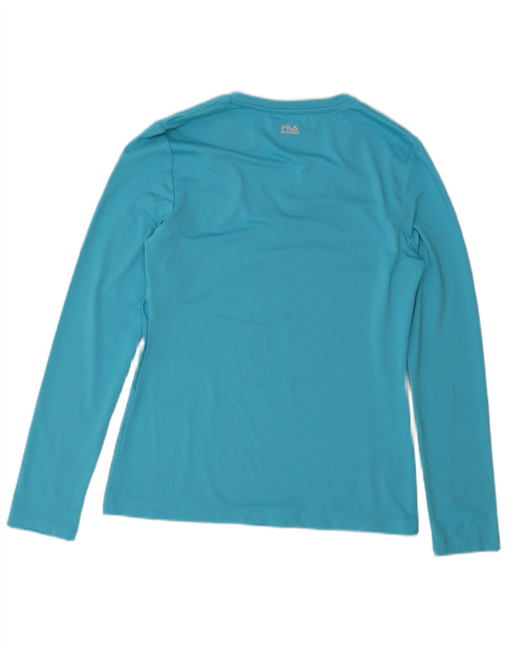 Fila Damen Top Langarm UK 10 Small Blau Polyester Sport