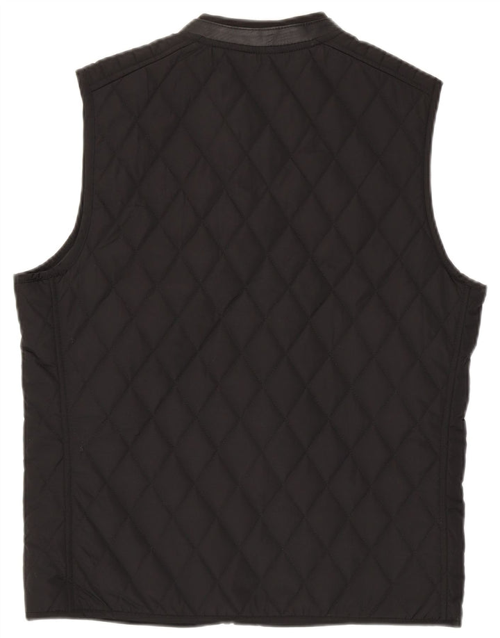 Zara Herren Steppweste UK 38 Medium Schwarz Polyester