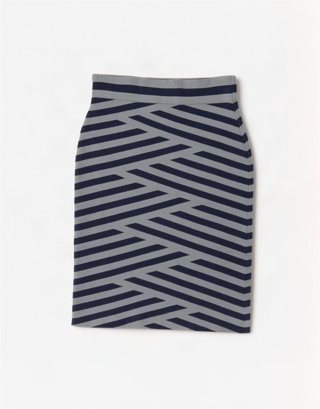 BCBGMAXAZRIA Damen Bleistiftrock Medium W26 Blau gestreifter Rayon