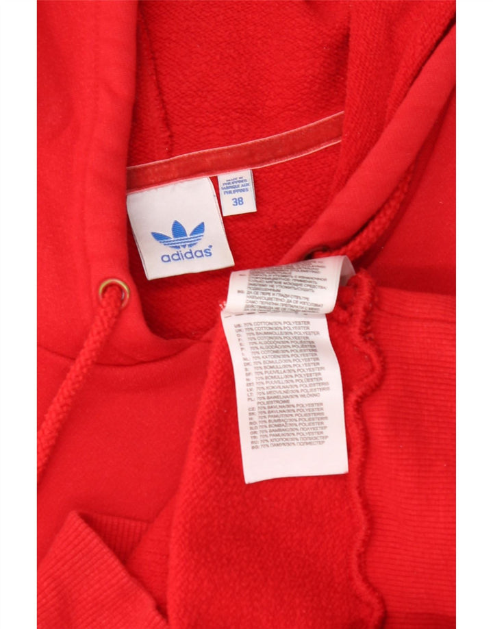 ADIDAS Womens Graphic Hoodie Jumper EU 38 Medium Red Cotton Vintage Adidas and Second-Hand Adidas from Messina Hembry 