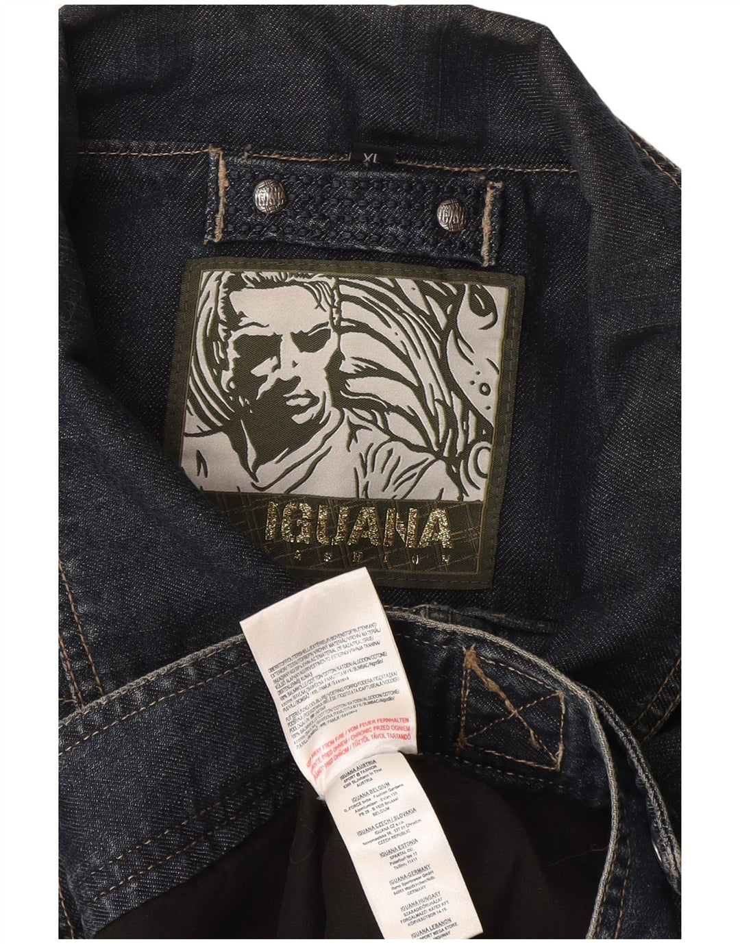 Iguana Herren Jeansjacke UK 42 XL Marineblau Baumwolle
