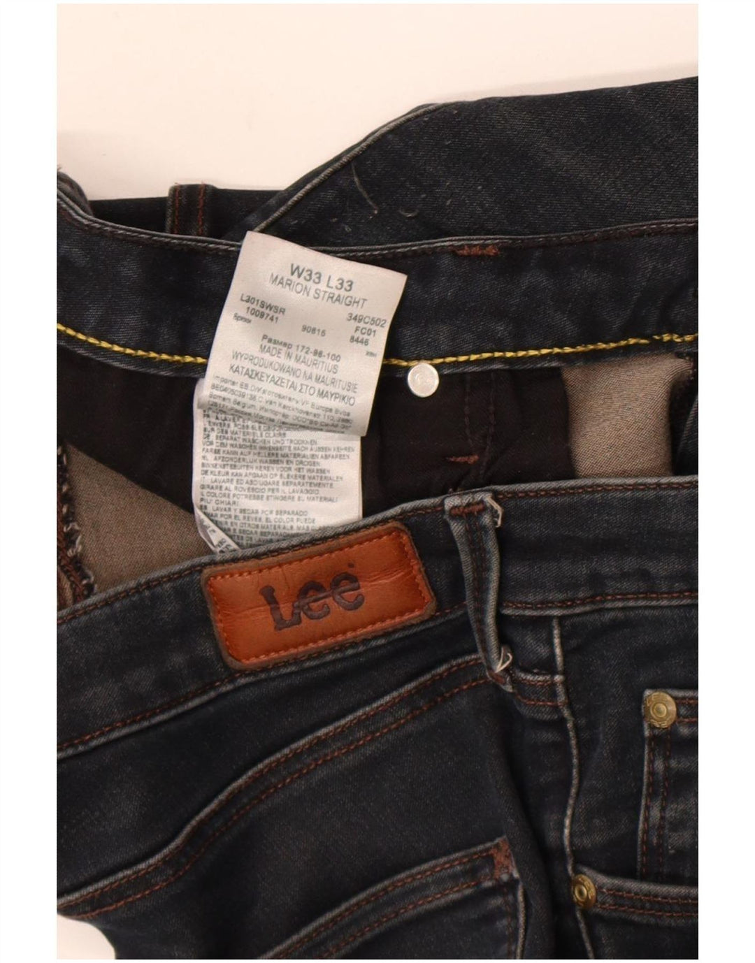 Lee Herren Marion Straight Jeans W33 L33 Marineblaue Baumwolle