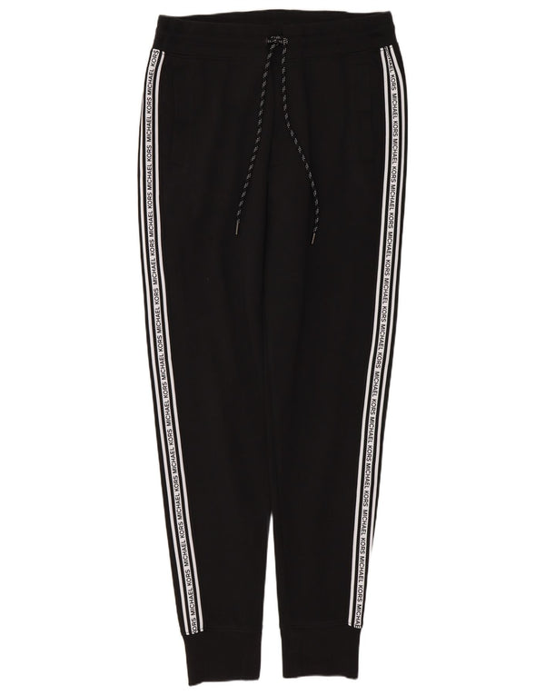 MICHAEL KORS Mens Graphic Tracksuit Trousers Joggers Small  Black Cotton