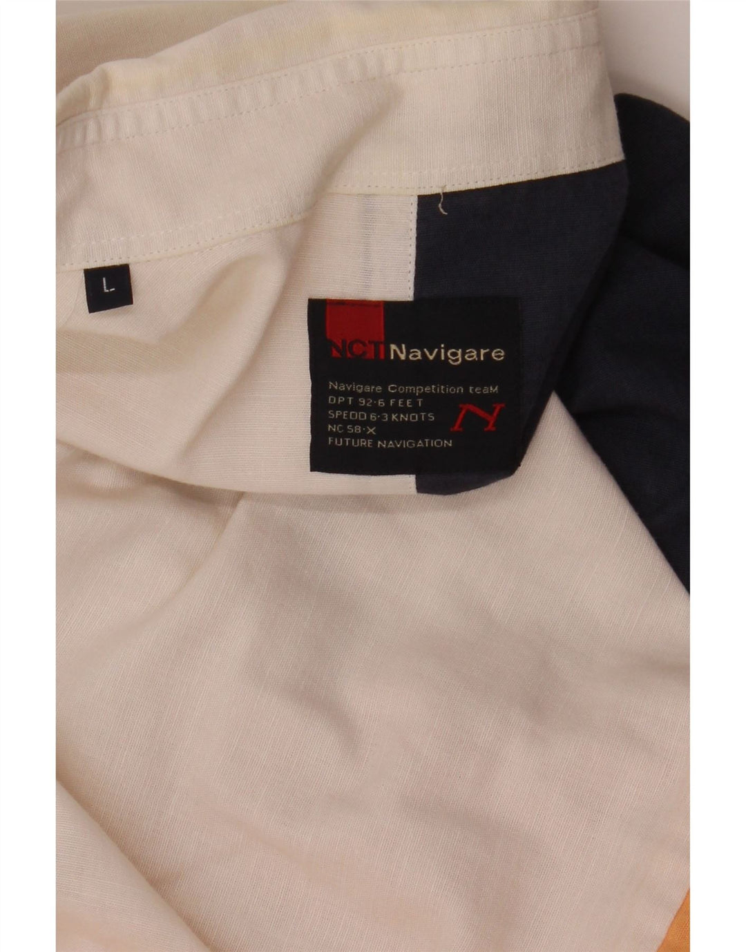 Navigare Herren Kurzarmhemd Large Orange Colourblock