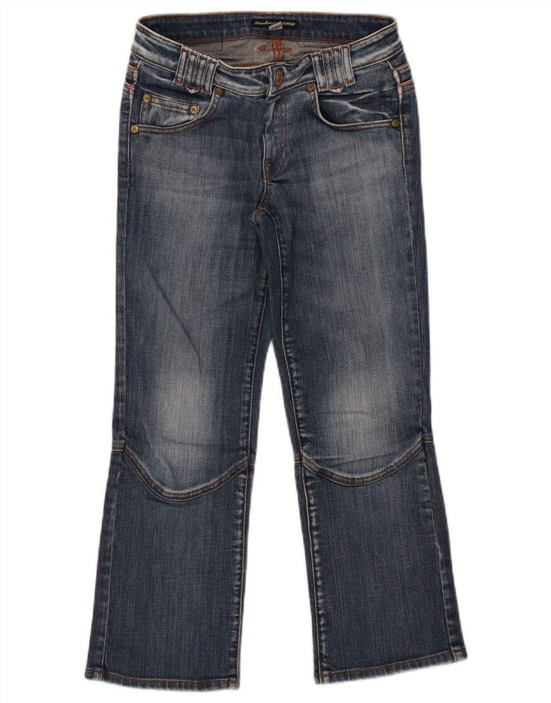 Guess Damen-Cropped-Jeans W26 L24 Blaue Baumwolle