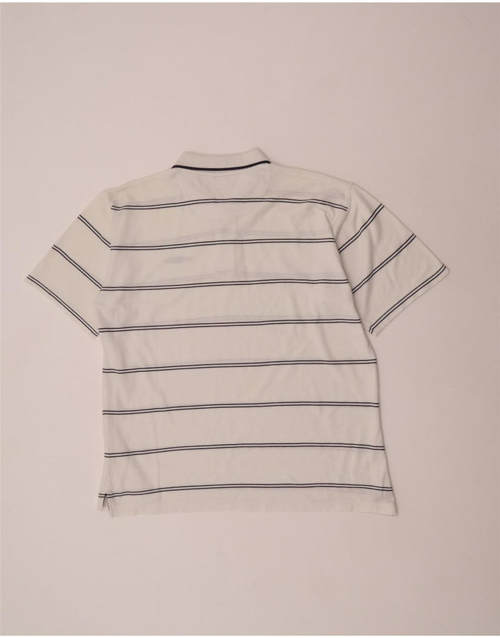 Umbro Herren Poloshirt XL weiß gestreift aus Baumwolle