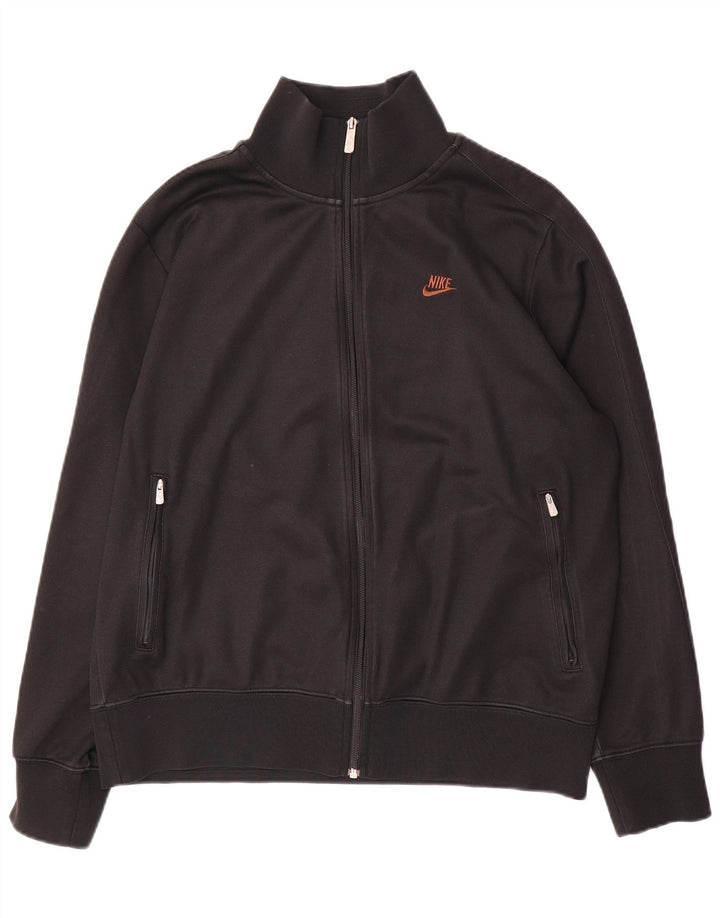 Nike Herren-Trainingsanzugoberteil, UK-Größe 42/44, großes schwarzes Polyester