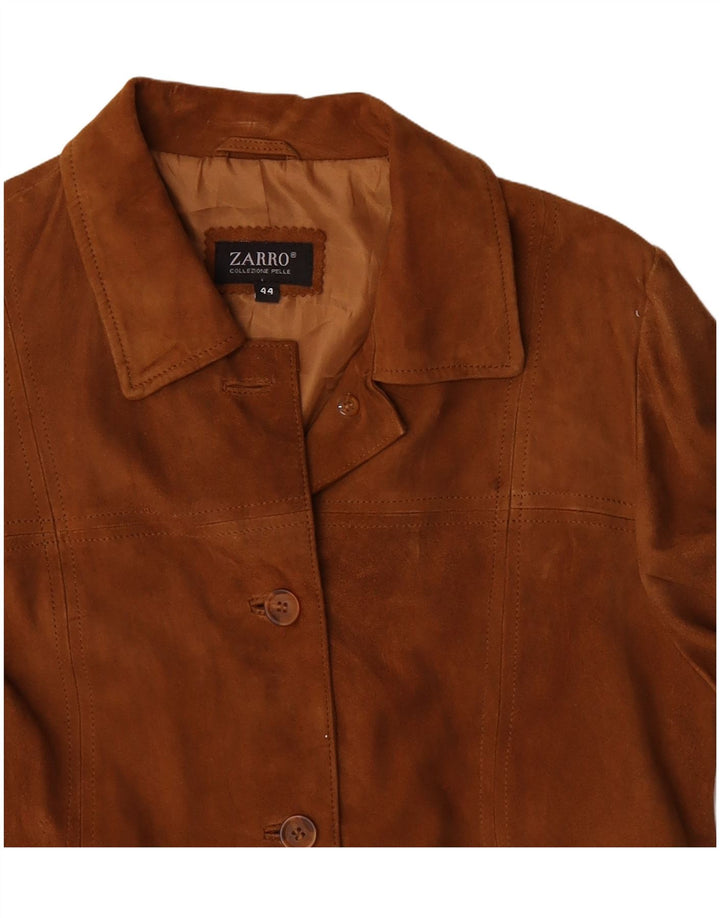 Zarro Damen Wildlederjacke IT 44 Mittelbraunes Leder