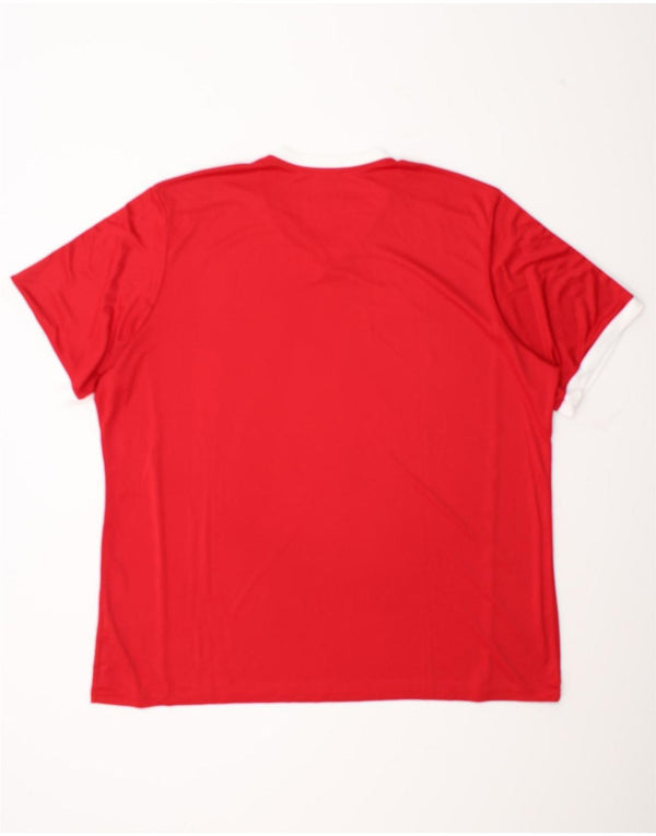 Adidas Herren Climalite T-Shirt Top 3XL Rot Colourblock Polyester