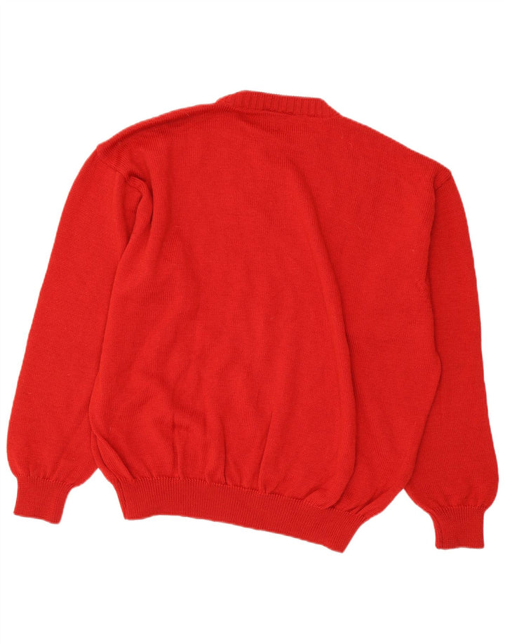 Bizzarro Herren-Pullover mit Rundhalsausschnitt, Größe 52, XL, Rot Argyle/Diamant