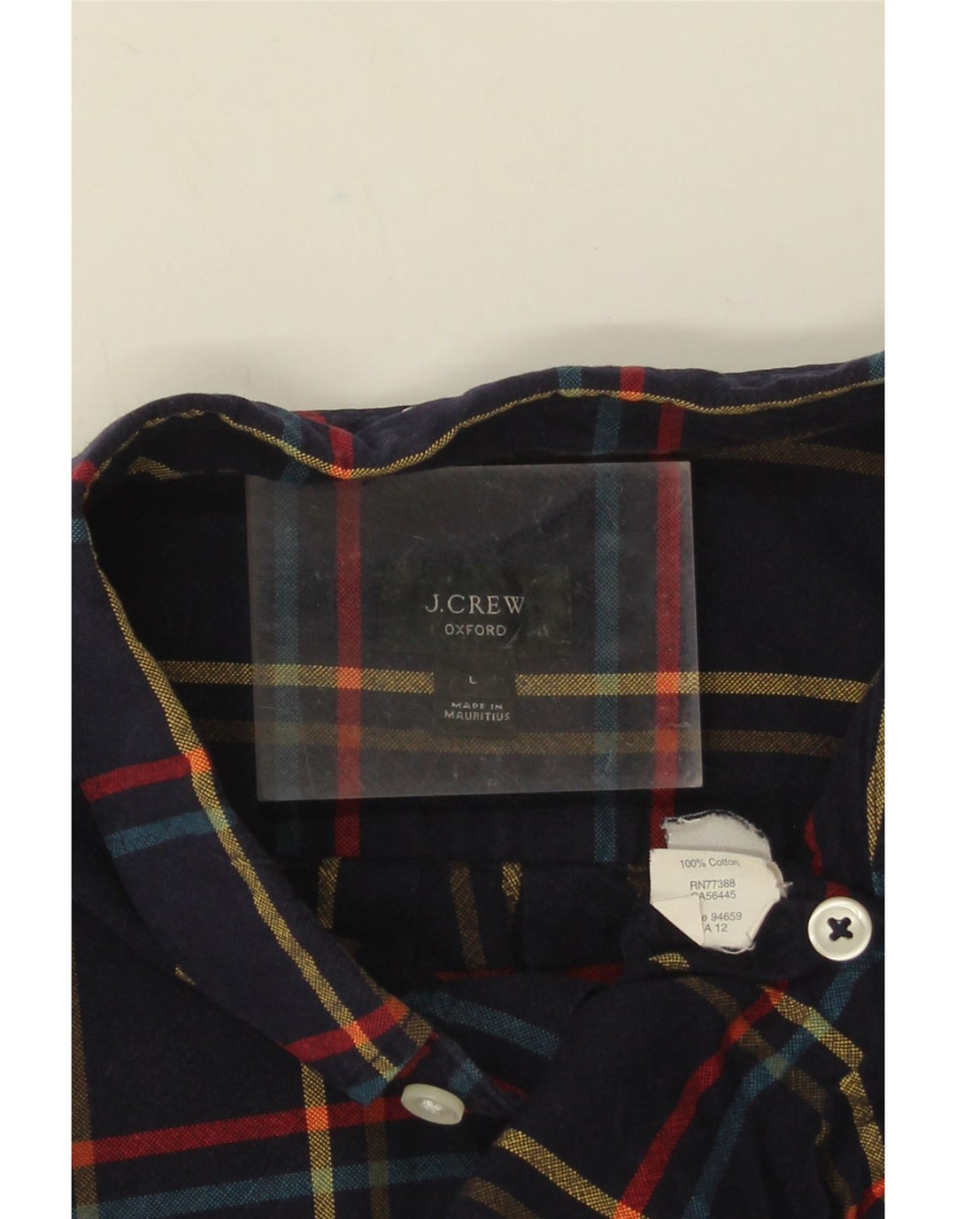 J. Crew Herren-Flanellhemd, groß, marineblau, kariert, Baumwolle