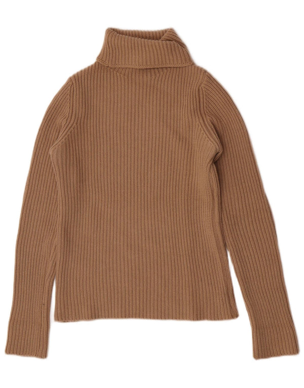 Rollkragenpullover für Damen von Stefanel UK 12 Mittelbraune Wolle