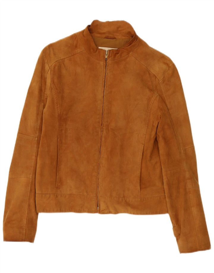 Conbipel Damen Bomber-Wildlederjacke UK 10 Small Beige Leder
