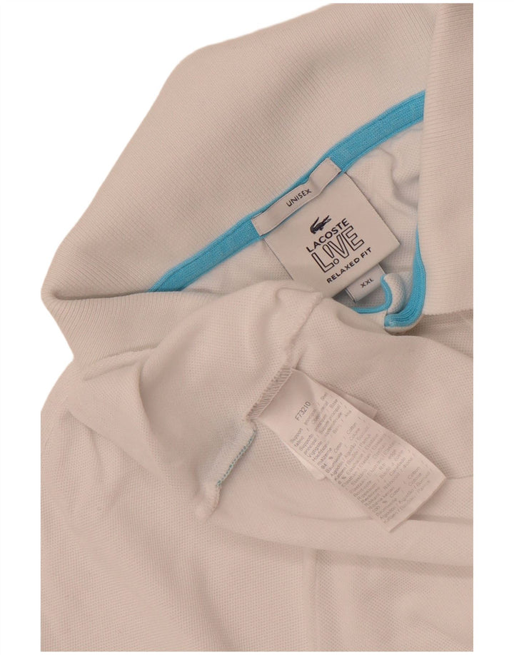 Lacoste Herren Unisex Relaxed Fit Poloshirt 2XL Weiße Baumwolle