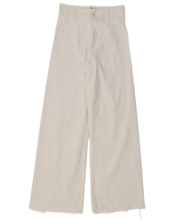 Zara Damen High Rise Wide Leg Jeans EU 36 XS W26 L29 Weiß