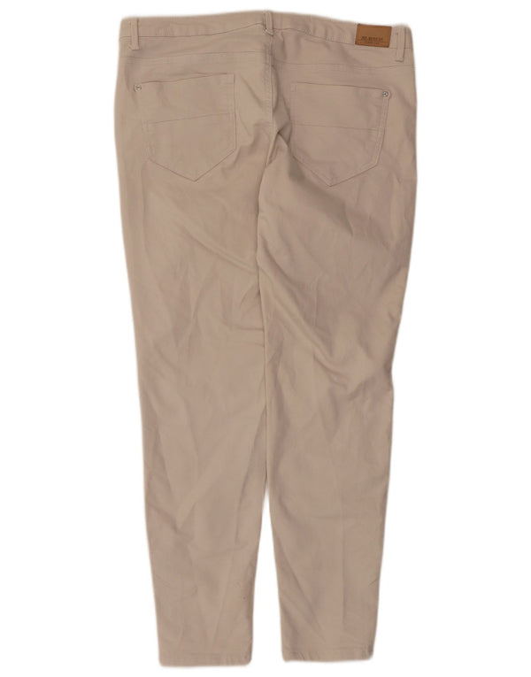 Schmale Freizeithose für Damen von Zara, EU 44, XL, B34, L28, gebrochenes Weiß, Baumwolle